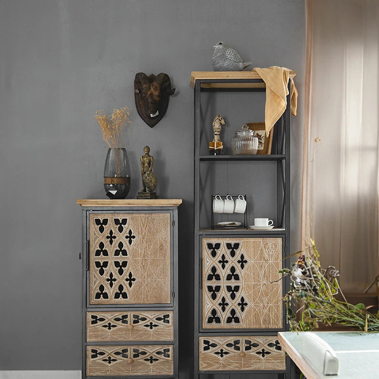 Elegant Chinese Fir Cabinet with Intricate Design - Perfect for Your Living Space hdst-4309