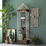 Freestanding Solid Wood Storage Rack with Modern Rustic Design hdst-4310