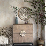 Elegant Carved Pine Cabinet – Rustic Charm Meets Modern Style hdst-4313