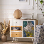 Stylish Chinese Fir Cabinet with Tempered Glass Doors - Modern Accent Storage Unit hdst-4322