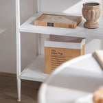 Vintage-Inspired White Cabinet with Tempered Glass Doors - Elegant Home Display and Storage Solution hdst-4325