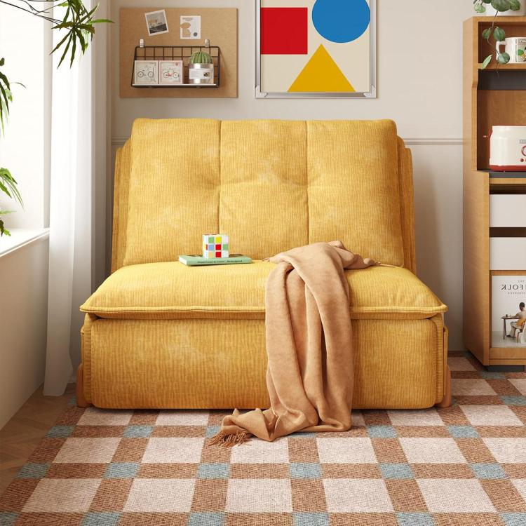 Power Reclining Sofa Bed, Extendable Fold-Out Sleeper Sofa for Small Spaces, Multifunctional Single or Loveseat Soft and Breathable Cotton-Linen Upholstery hemw-am-327