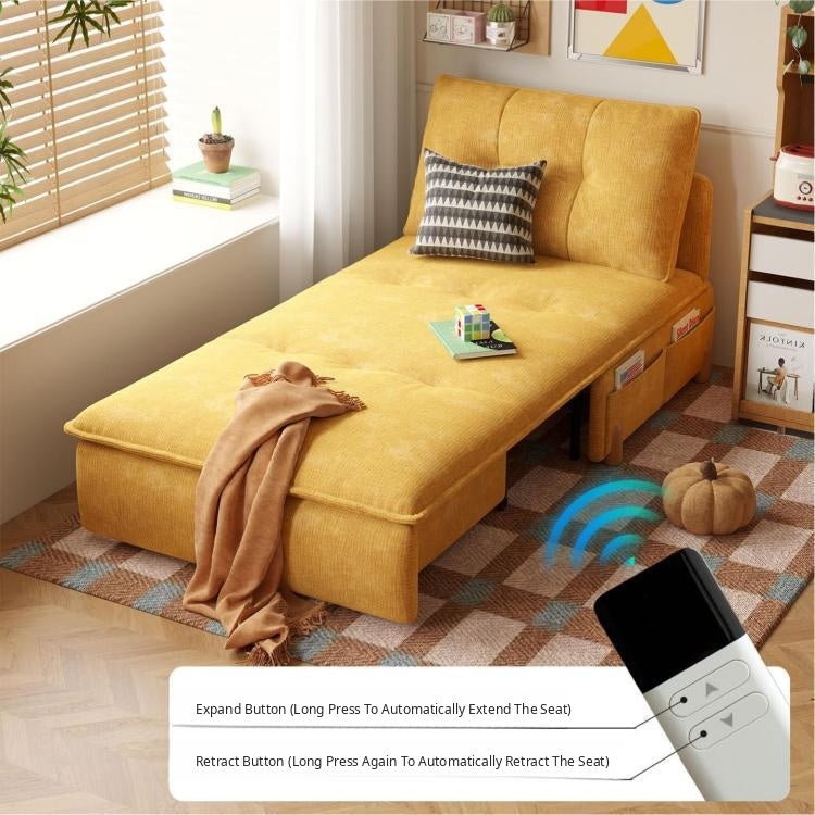 Power Reclining Sofa Bed, Extendable Fold-Out Sleeper Sofa for Small Spaces, Multifunctional Single or Loveseat Soft and Breathable Cotton-Linen Upholstery hemw-am-327