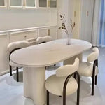Modern Oval Marble Dining Table - Elegant Design for Chic Interiors hfcjp-4001