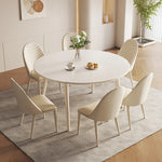 Marble Oak Dining Table – Durable Surface for Seamless Food Prep hfcjp-4005