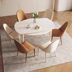 Marble Oak Dining Table – Durable Surface for Seamless Food Prep hfcjp-4005