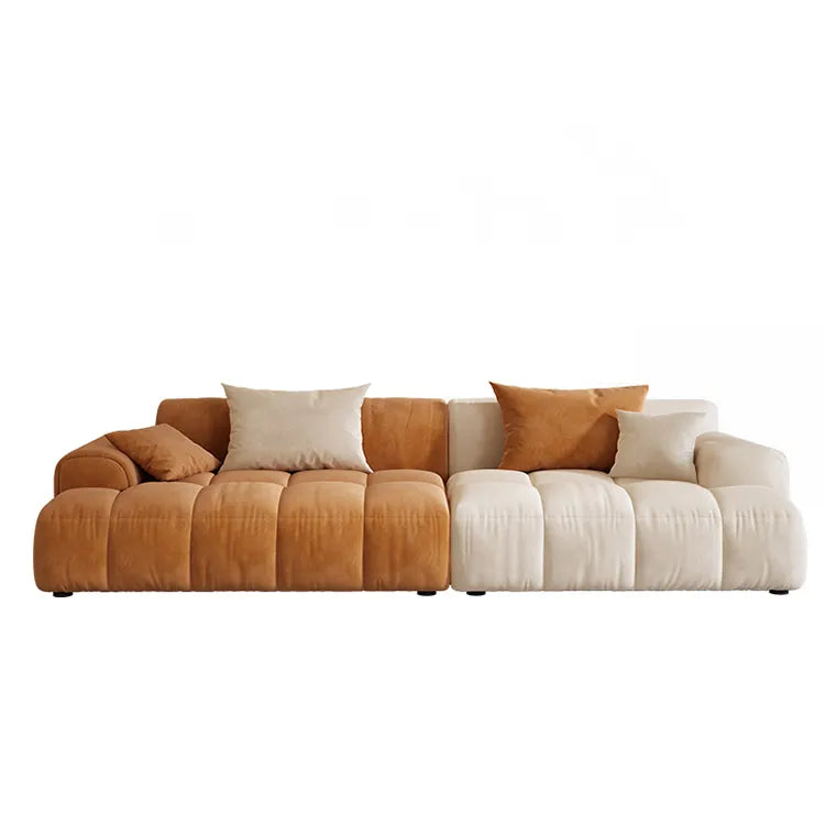 Stylish Two-Tone Brushed Fabric Sofa - Perfect for Modern Living Rooms! hfcjp-4009