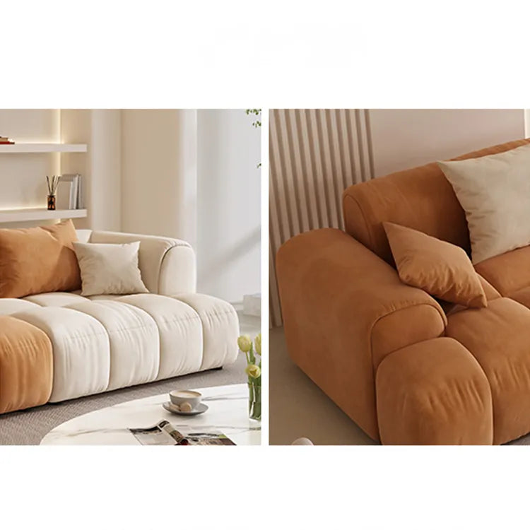 Stylish Two-Tone Brushed Fabric Sofa - Perfect for Modern Living Rooms! hfcjp-4009