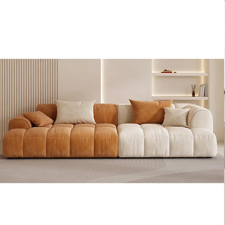 Stylish Two-Tone Brushed Fabric Sofa - Perfect for Modern Living Rooms! hfcjp-4009