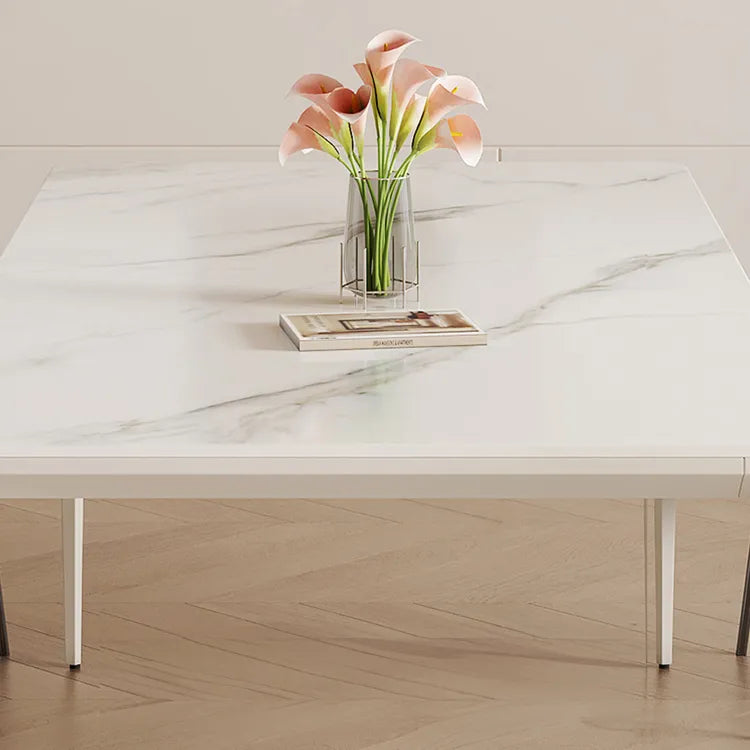 Sleek Marble and Aluminum Alloy Dining Table – Modern Elegance for Your Home hfcjp-4010