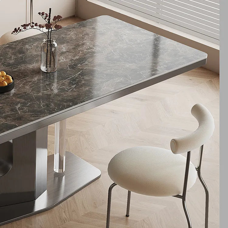 Modern Elegance: Marble Acrylic Dining Table for Stylish Spaces hfcjp-4012