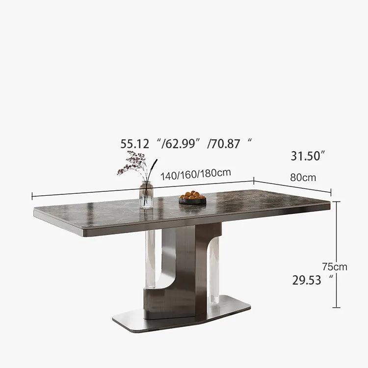 Modern Elegance: Marble Acrylic Dining Table for Stylish Spaces hfcjp-4012