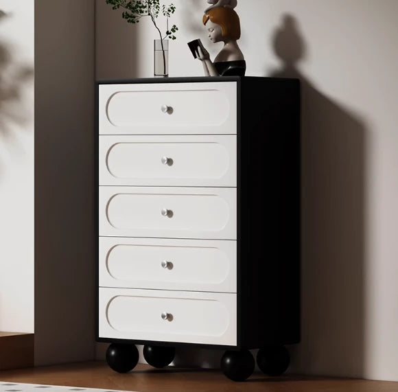 Stylish Solid Wood Pine Multi-Layer Board Cabinet with 5 Drawers - Modern Storage Solution for Home and Office hfgxc-4859