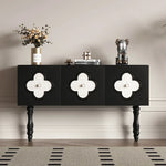 Elegant Solid Wood Cabinet with Multi-layer Board Shell - Stylish Black Design for Modern Homes hfgxc-4861
