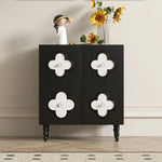 Elegant Solid Wood Cabinet with Multi-layer Board Shell - Stylish Black Design for Modern Homes hfgxc-4861