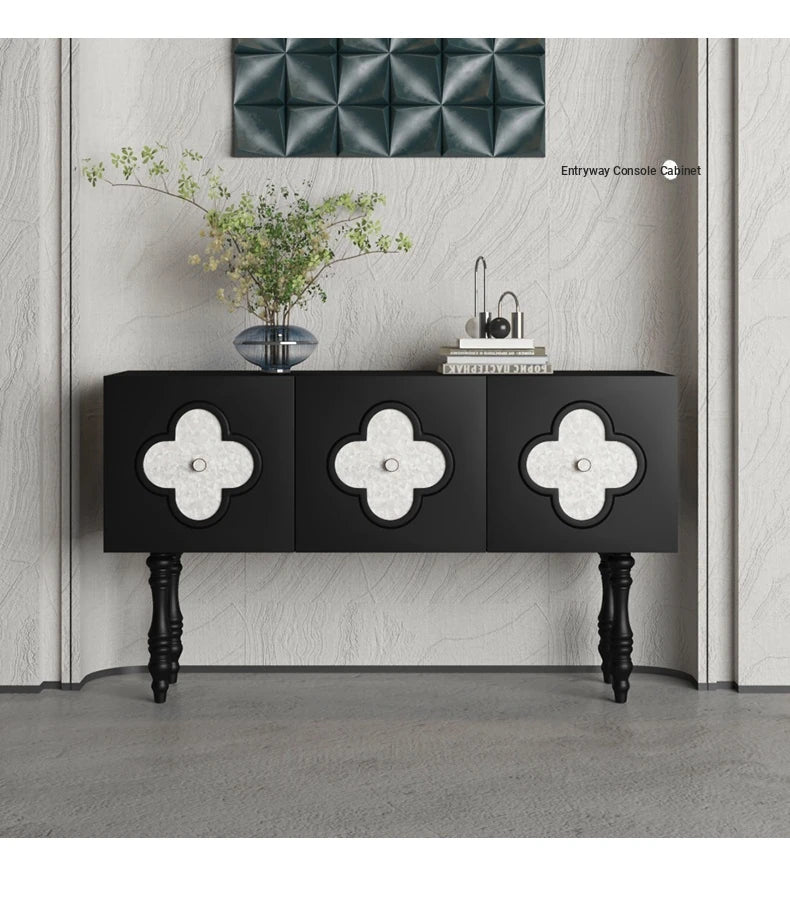 Elegant Solid Wood Cabinet with Multi-layer Board Shell - Stylish Black Design for Modern Homes hfgxc-4861