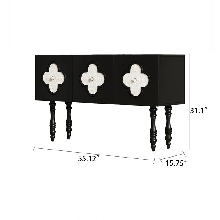 Elegant Solid Wood Cabinet with Multi-layer Board Shell - Stylish Black Design for Modern Homes hfgxc-4861