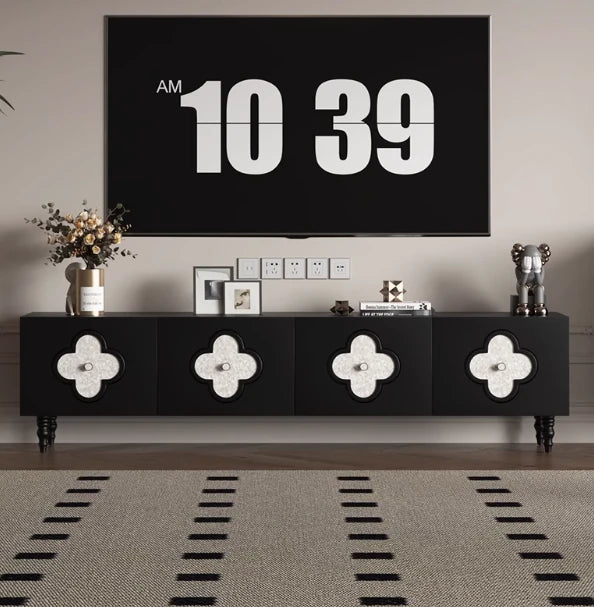 Stylish Solid Wood TV Cabinet with Elegant Multi-Layer Board Shell – Chic Storage Solution for Modern Living Rooms hfgxc-4862