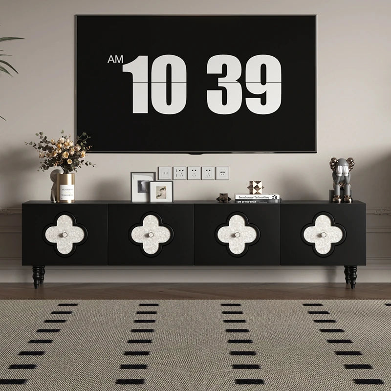 Stylish Solid Wood TV Cabinet with Elegant Multi-Layer Board Shell – Chic Storage Solution for Modern Living Rooms hfgxc-4862