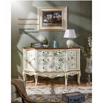 Elegant Pine Density Board Cabinet with Hand-Painted Floral Design – Vintage Storage Solution for Home Decor hfgxc-4864