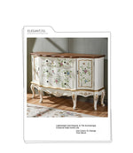 Elegant Pine Density Board Cabinet with Hand-Painted Floral Design – Vintage Storage Solution for Home Decor hfgxc-4864