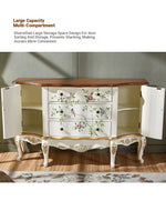 Elegant Pine Density Board Cabinet with Hand-Painted Floral Design – Vintage Storage Solution for Home Decor hfgxc-4864