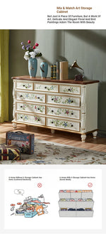 Elegant Pine Density Board Cabinet with Floral Design – Stylish Storage Solution for Home Decor hfgxc-4865