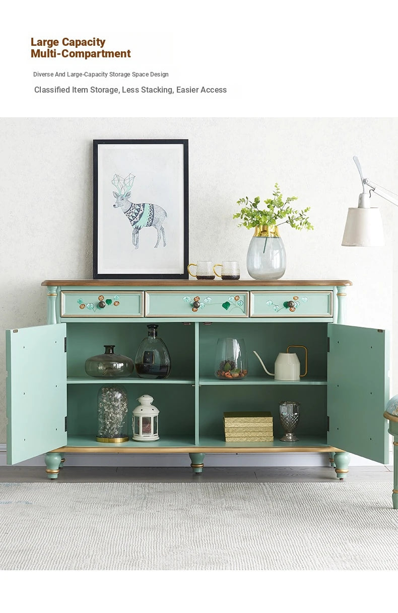 Elegant Pine Density Board Cabinet with Floral Design – Stylish Storage Solution for Home Decor hfgxc-4865