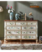Elegant Pine Density Board Cabinet with Floral Design – Stylish Storage Solution for Home Decor hfgxc-4865