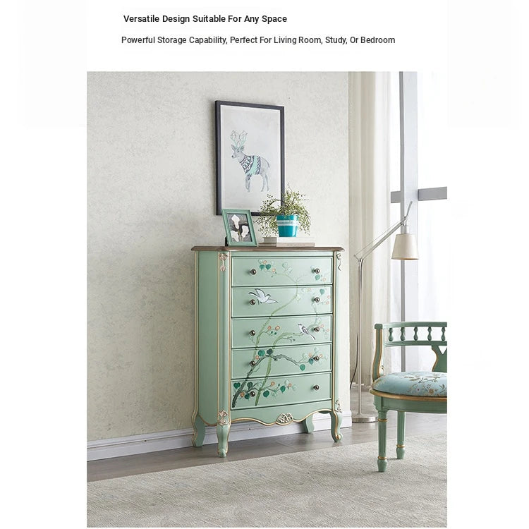 Elegant Pine Density Board Cabinet with Artistic Hand-Painted Design - Perfect Storage Solution for Your Home hfgxc-4866