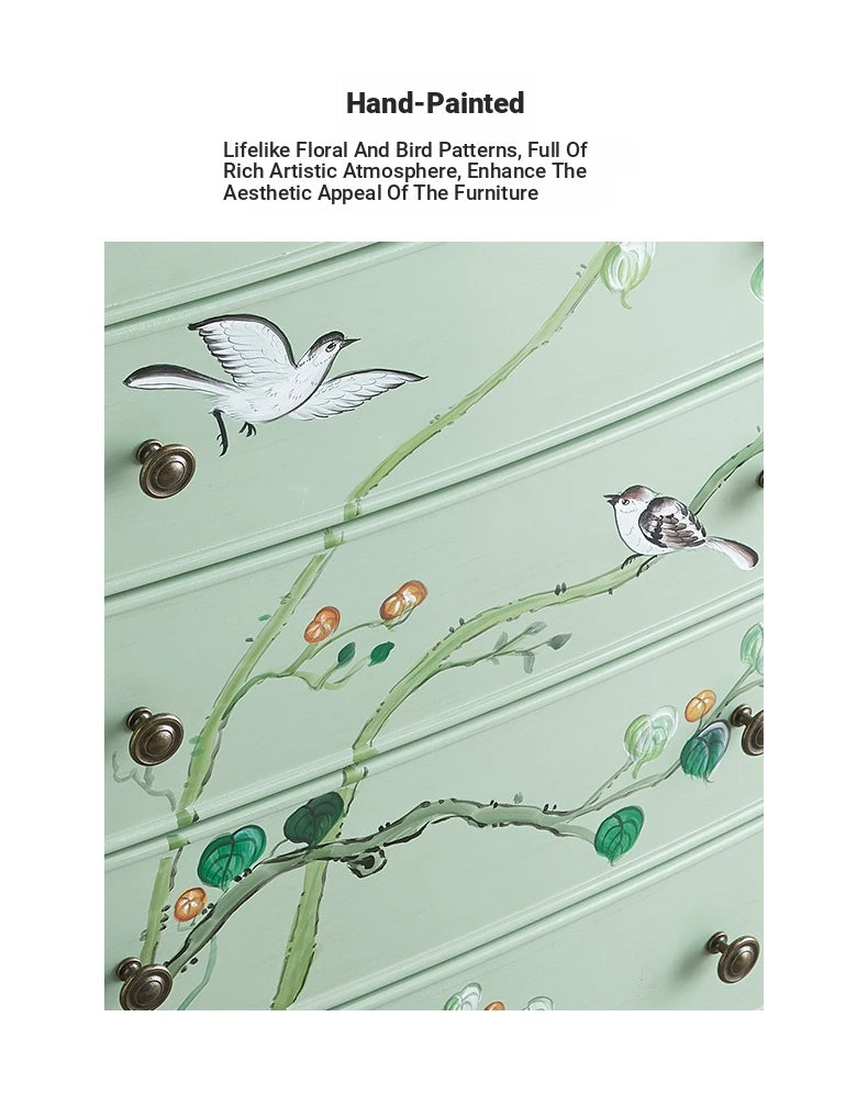 Elegant Pine Density Board Cabinet with Artistic Hand-Painted Design - Perfect Storage Solution for Your Home hfgxc-4866