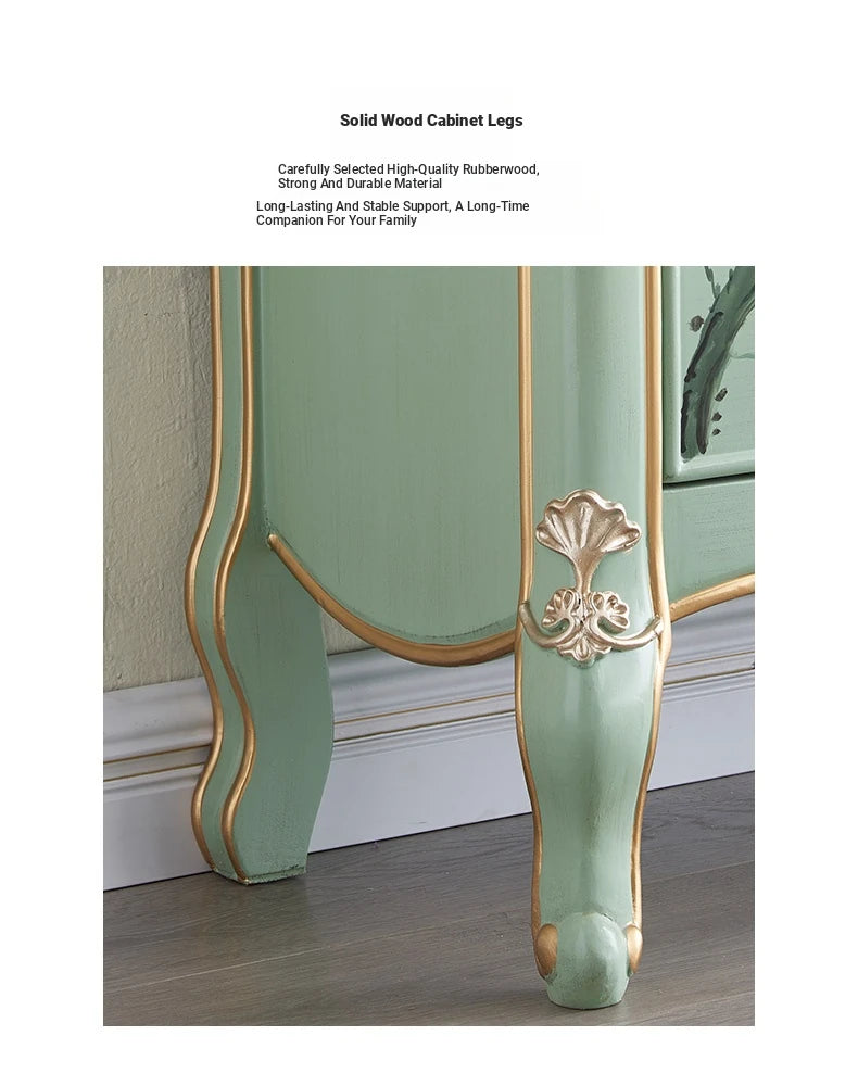 Elegant Pine Density Board Cabinet with Artistic Hand-Painted Design - Perfect Storage Solution for Your Home hfgxc-4866