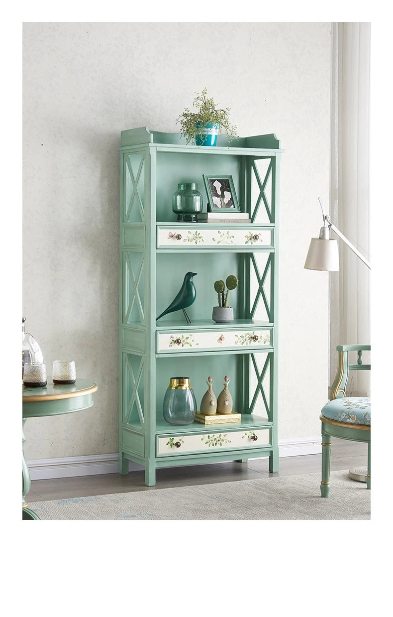 Charming Pine Density Board Cabinet with Floral Accents - Stylish Storage Solution for Any Room hfgxc-4867