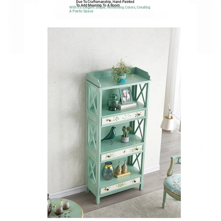 Charming Pine Density Board Cabinet with Floral Accents - Stylish Storage Solution for Any Room hfgxc-4867