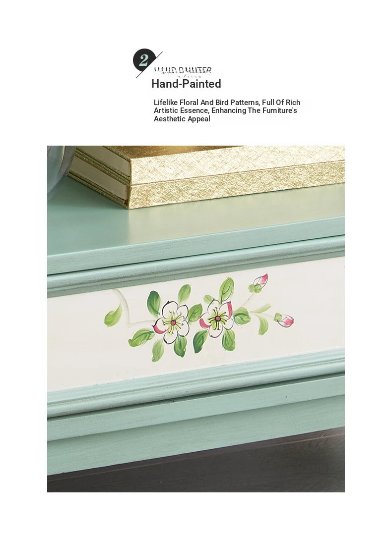 Charming Pine Density Board Cabinet with Floral Accents - Stylish Storage Solution for Any Room hfgxc-4867