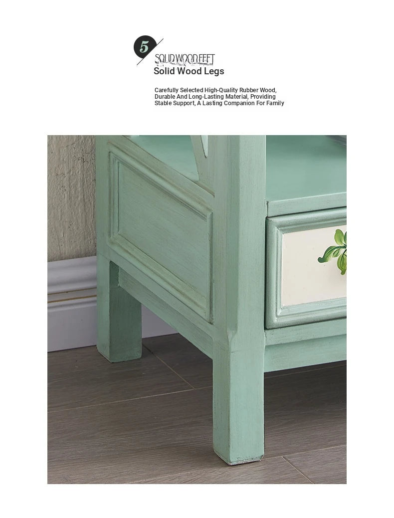 Charming Pine Density Board Cabinet with Floral Accents - Stylish Storage Solution for Any Room hfgxc-4867