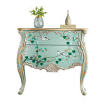 Elegant Pine Density Board Cabinet with Hand-Painted Floral Design - Stylish Storage Solution for Any Room hfgxc-4868