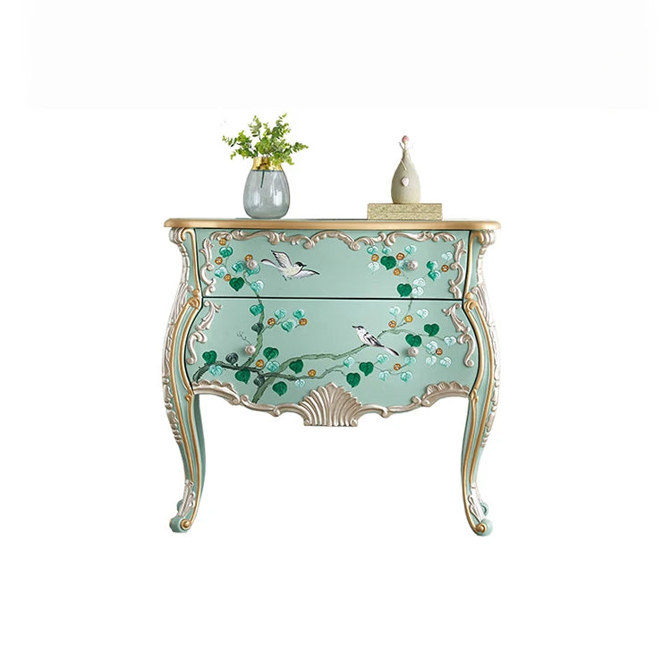 Elegant Pine Density Board Cabinet with Hand-Painted Floral Design - Stylish Storage Solution for Any Room hfgxc-4868
