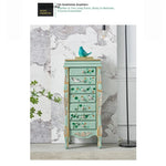 Elegant Vintage Green Cabinet with Decorative Bird and Floral Design – Stylish Storage Solution for Every Room hfgxc-4869