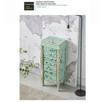 Elegant Vintage Green Cabinet with Decorative Bird and Floral Design – Stylish Storage Solution for Every Room hfgxc-4869