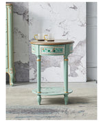 Chic Pine Density Board Tea Table with Elegant Floral Design and Unique Mint Color hfgxc-4870