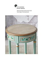Chic Pine Density Board Tea Table with Elegant Floral Design and Unique Mint Color hfgxc-4870