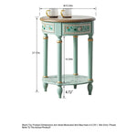 Chic Pine Density Board Tea Table with Elegant Floral Design and Unique Mint Color hfgxc-4870