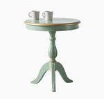 Elegant Mint Green Tea Table with Floral Design - Stylish Density Board Accent Table for Living Room or Lounge hfgxc-4871