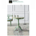 Elegant Mint Green Tea Table with Floral Design - Stylish Density Board Accent Table for Living Room or Lounge hfgxc-4871