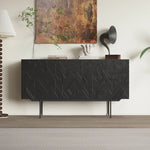 Sleek Modern Cabinet with Geometric Design – Durable Density Board Storage Solution for Stylish Living Spaces hfgxc-4872