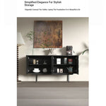 Sleek Modern Cabinet with Geometric Design – Durable Density Board Storage Solution for Stylish Living Spaces hfgxc-4872
