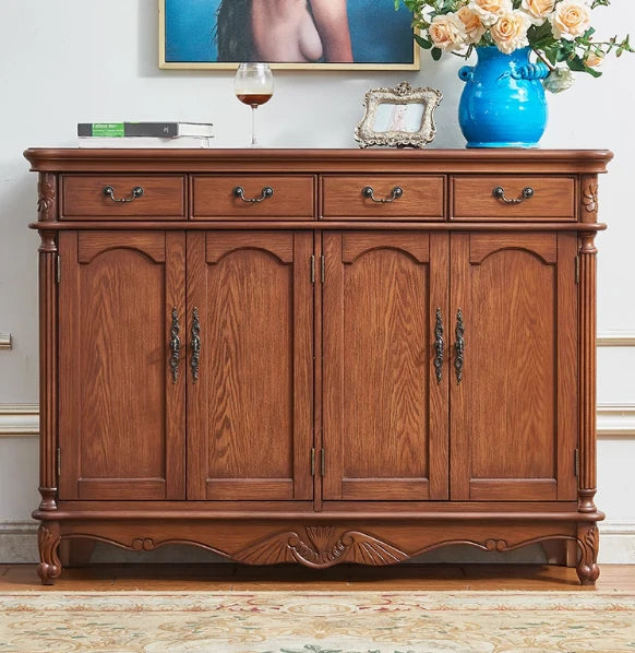 Elegant Floral Design Cabinet - Stylish Storage Solution in Graceful Blue and White Finish hfgxc-4873