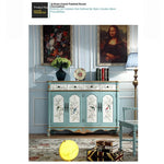 Elegant Floral Design Cabinet - Stylish Storage Solution in Graceful Blue and White Finish hfgxc-4873