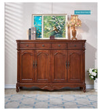 Elegant Floral Design Cabinet - Stylish Storage Solution in Graceful Blue and White Finish hfgxc-4873